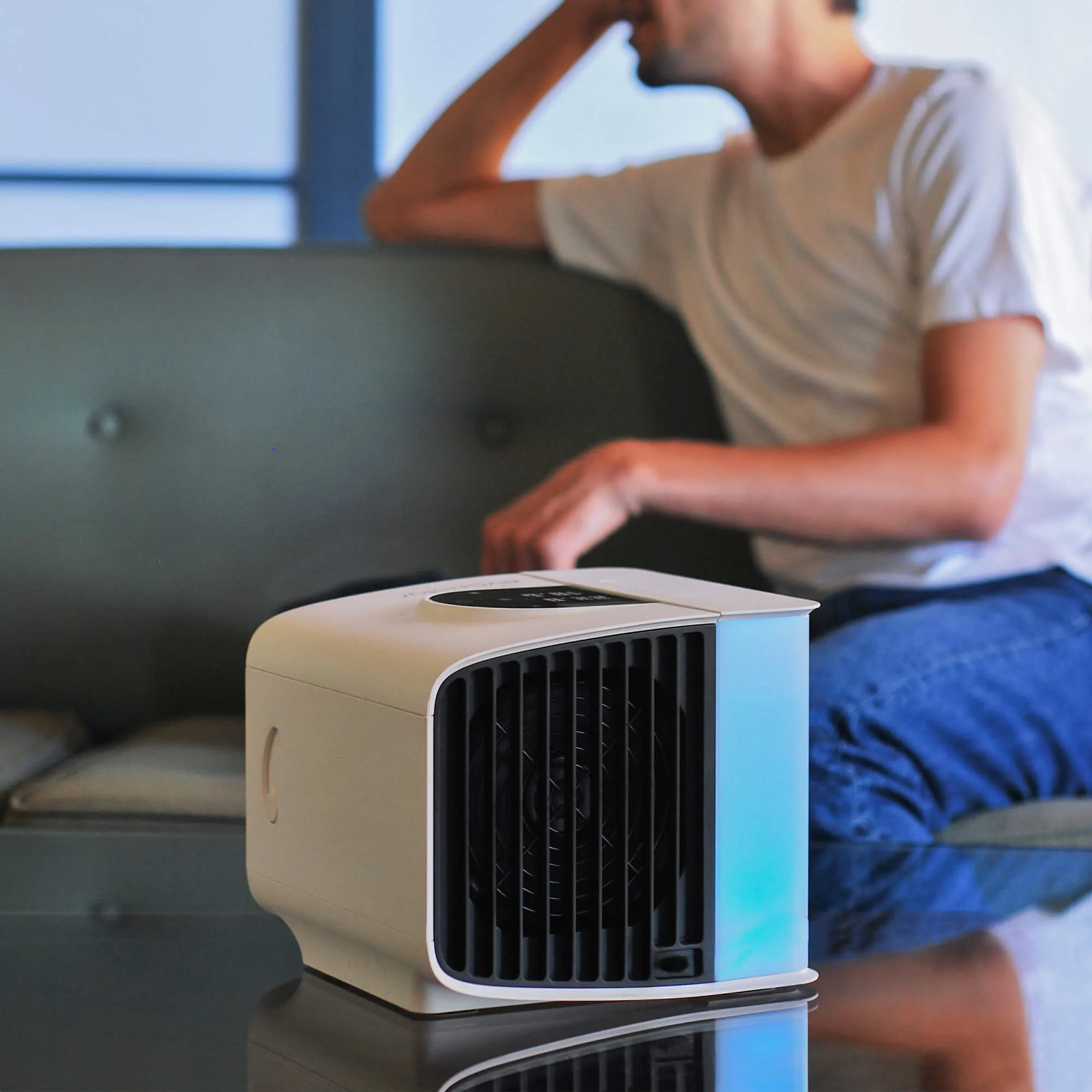evaSMART Personal Portable Air Cooler and Humidifier, Opaque White