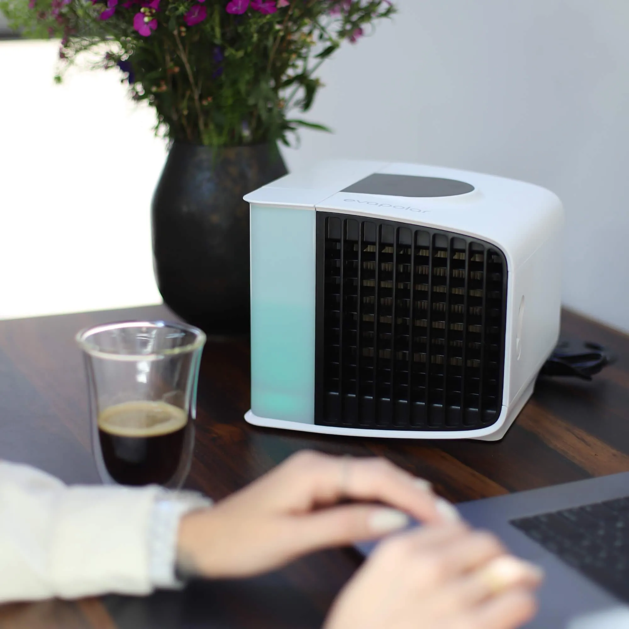evaSMART Personal Portable Air Cooler and Humidifier, Opaque White
