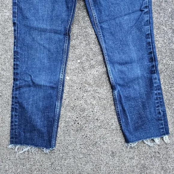 Everlane Cheeky Jeans Medium Rise Dark Wash Pants Cutoff Raw Hem Pants Womens 29