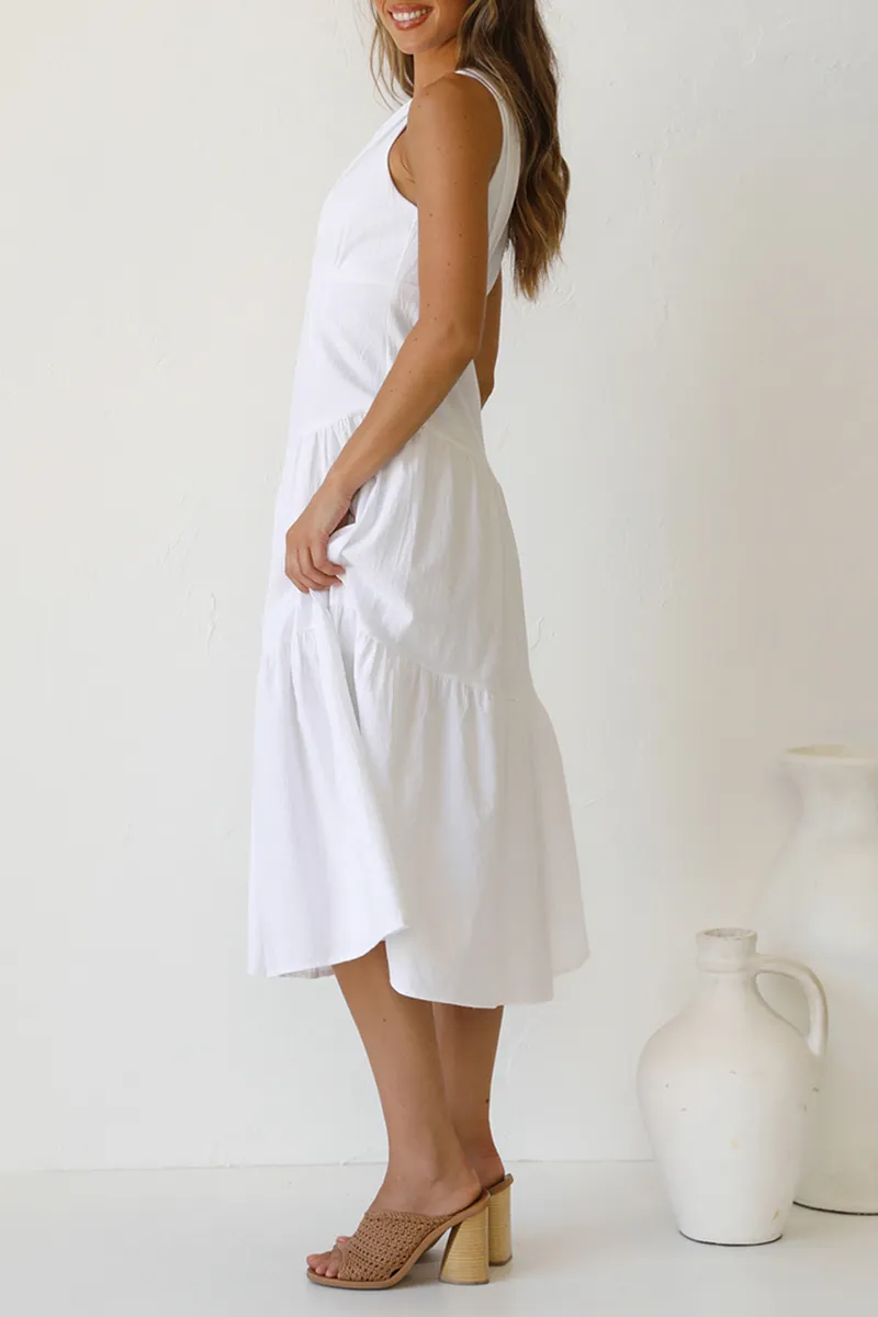 Fashion Solid One Shoulder Cake Skirt Dresses(6 Colors)