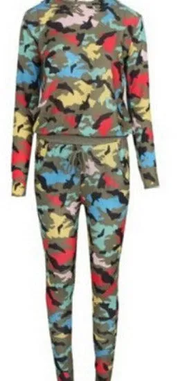 Fashion spring Autumn long sleeve BDU Camouflage suit womens tracksuits uniform women's set