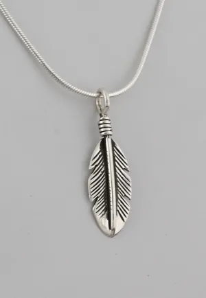 Feather Pendant by Raymond Coriz; 1.25"