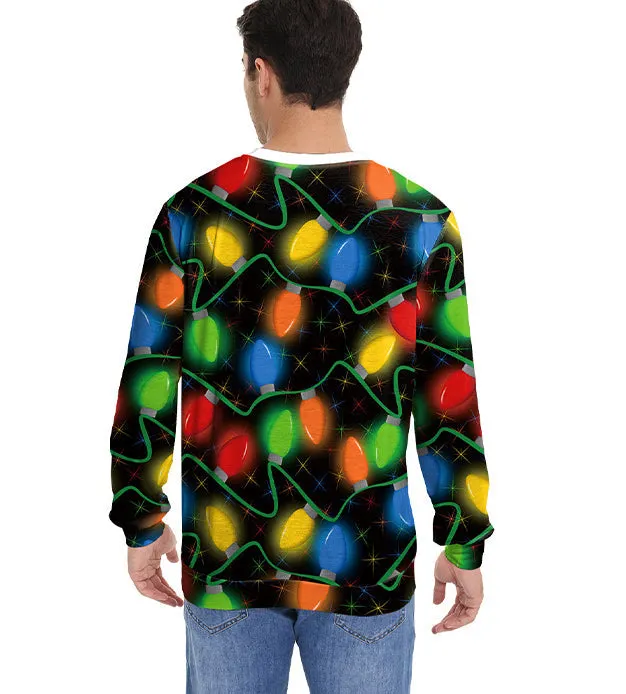 Festive Round Neck Long Sleeve Christmas Printed Holiday Top