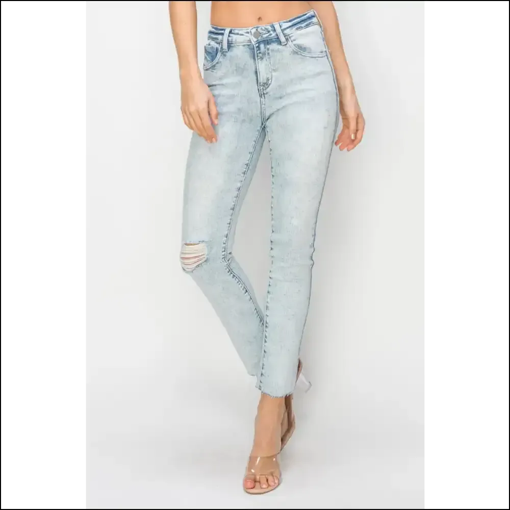 Flaunt your Curves with Risen High Rise Distressed Jeans – Look Fab, Feel Bad! 😏