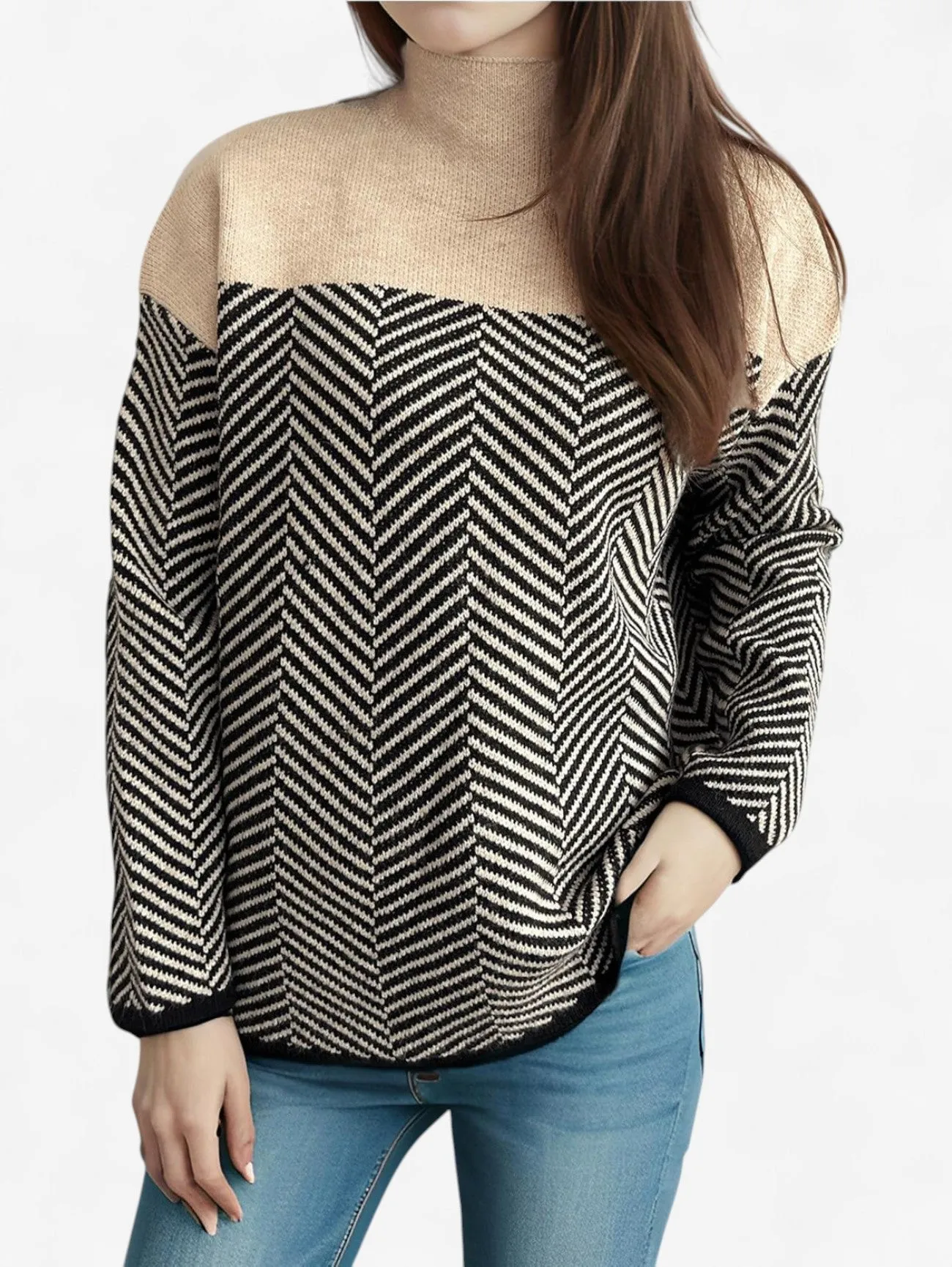 Foxes | Women's Casual Warm Knit Turtleneck Sweater