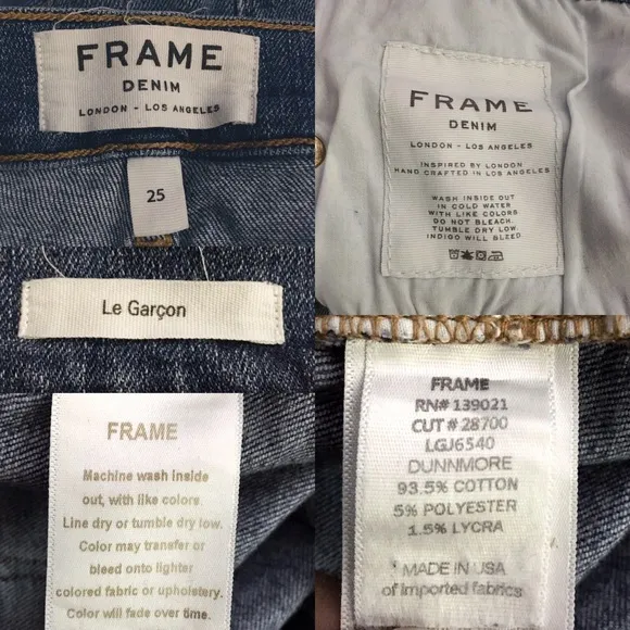 Frame Denim Le Garçon Jeans LGJ6540 Dunnmore Size 25