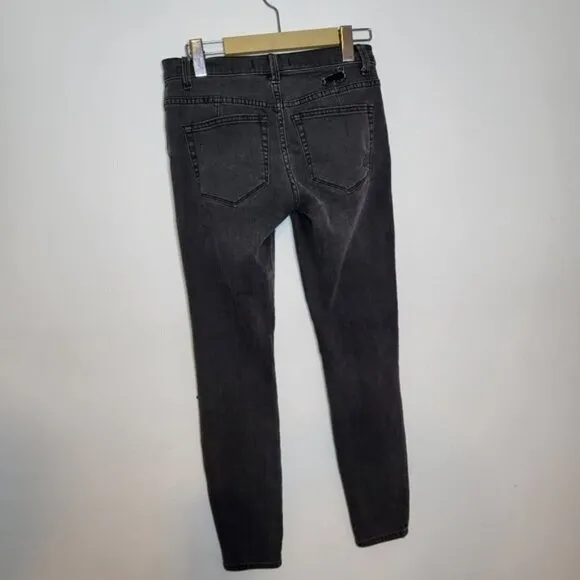 Free People Distressed Skinny Washed Jeans Size 24
