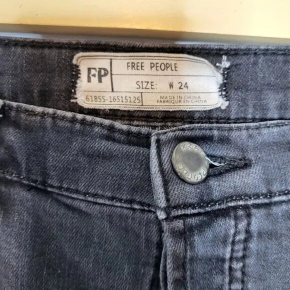 Free People Distressed Skinny Washed Jeans Size 24