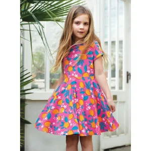 Frugi Summer Skater Dress Qr1pi Orange Blossom