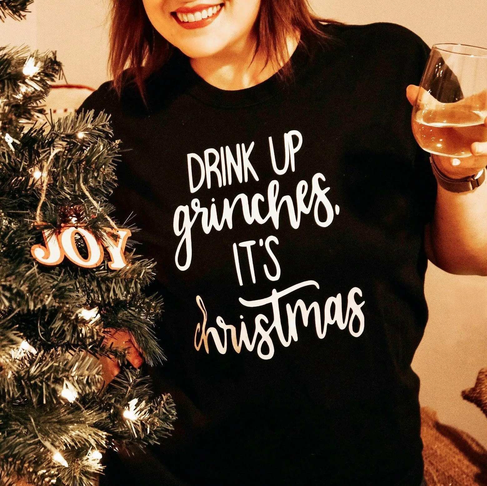 FUNNY 'Drink-up Grinches it's Christmas' Unisex T-shirt Men/Women