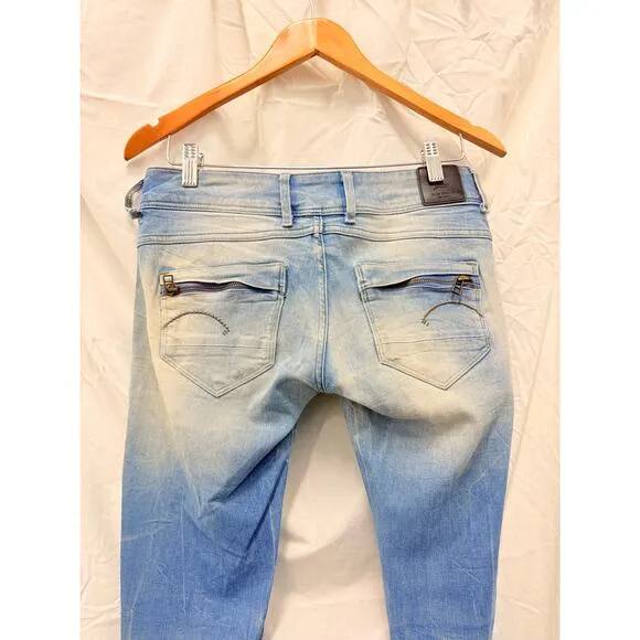 G Star Raw Midge Cody Mid Waist Skinny Jeans 26&quot; Rare HTF 220$ MSRP