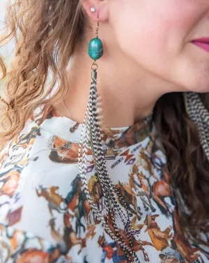 Gaia Turquoise and Feather Earrings