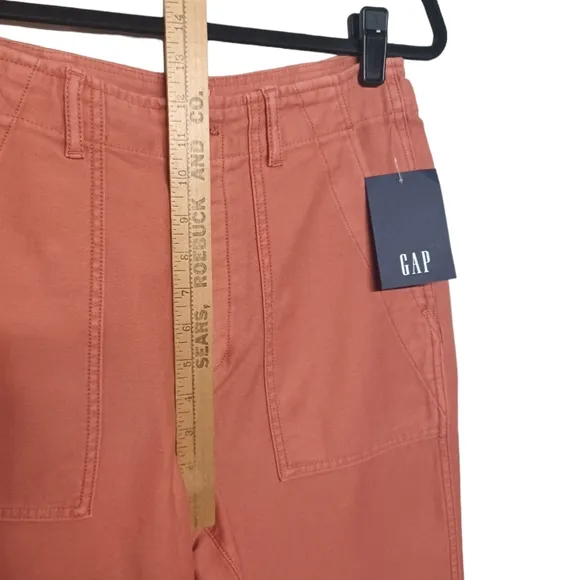 GAP Coral Peach Orange High Rise Straight Leg Crop Jeans 6 (Small) NWT