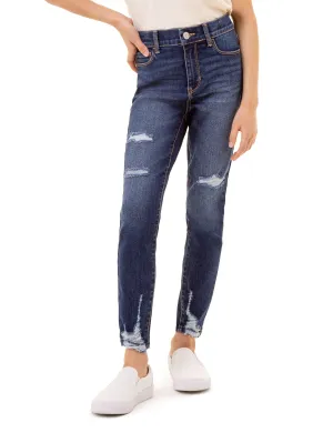 Girls Destructed Ankle Super Skinny Jeans