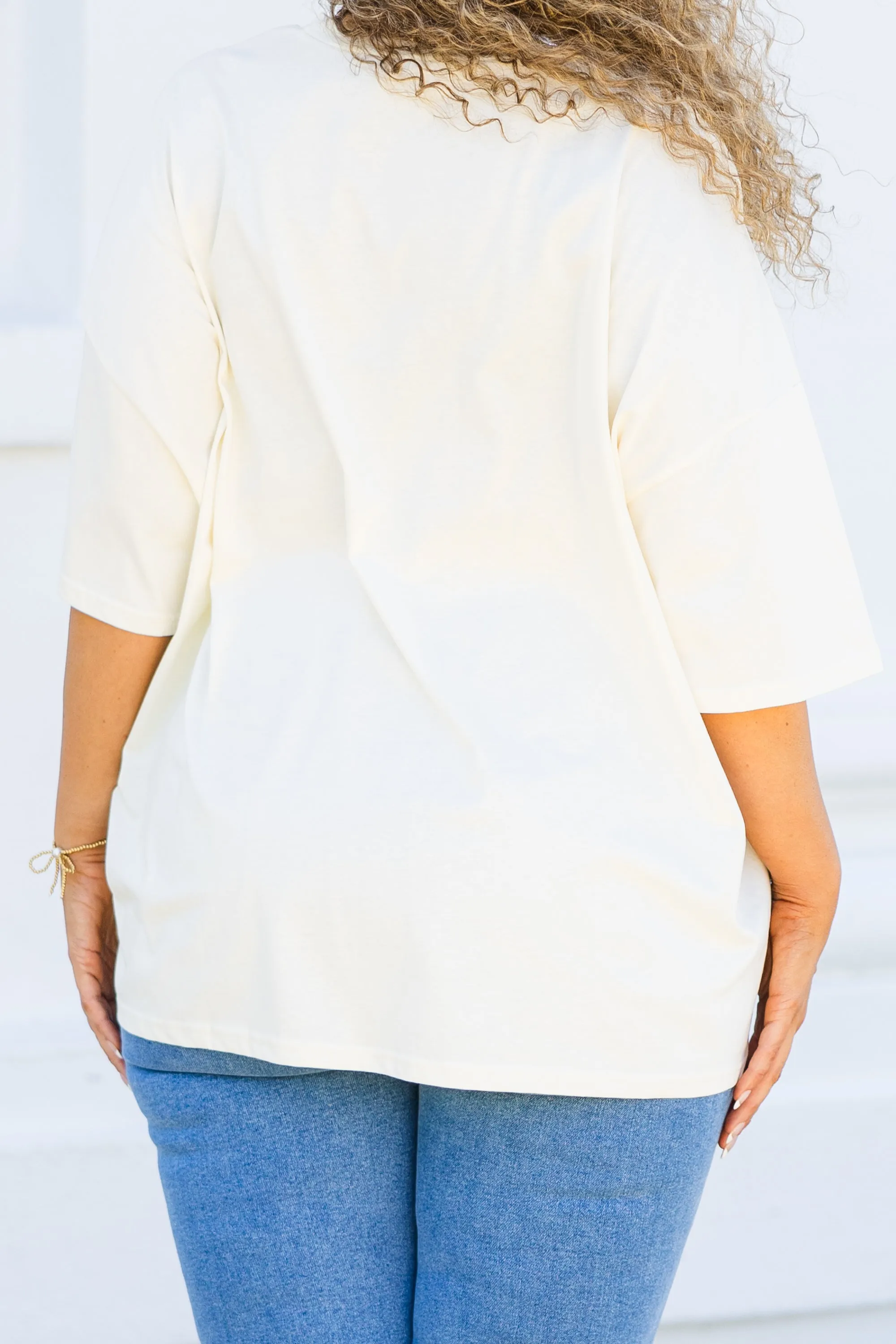 Girly Mama Boyfriend Tee, Ivory