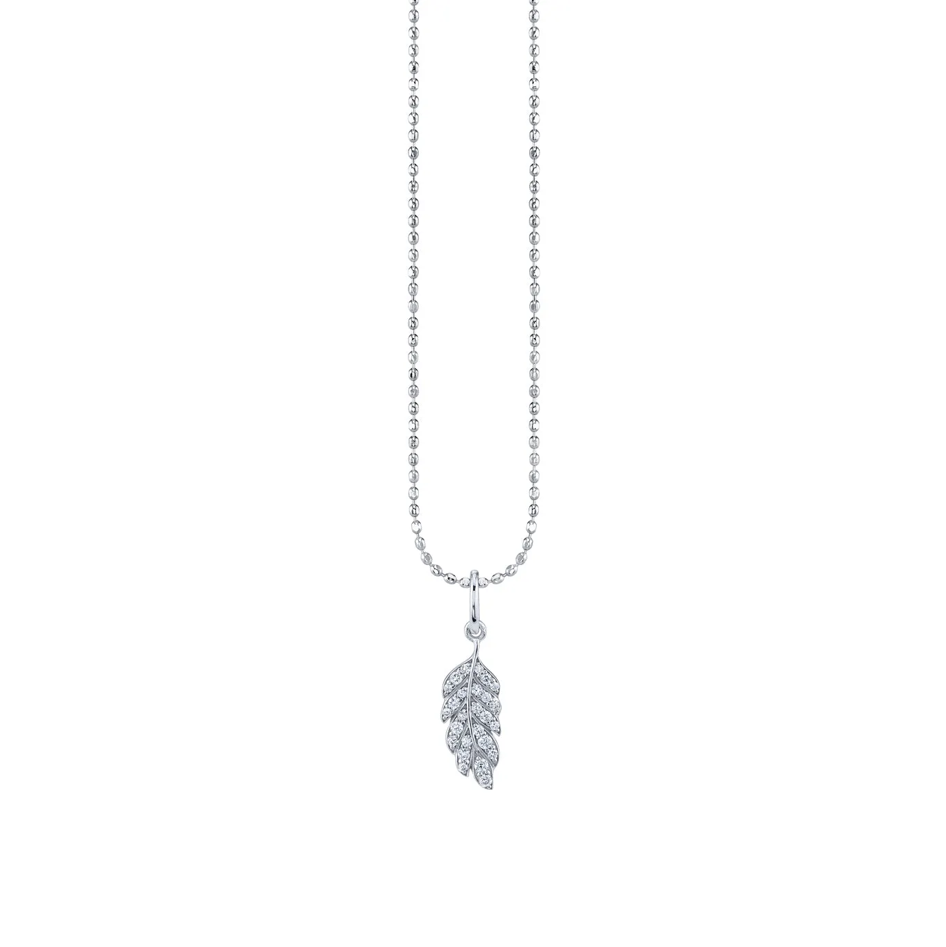Gold & Diamond Tiny Feather Charm
