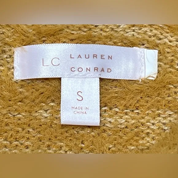 GOLD Sweater TUNIC Lauren CONRAD Eyelash SCALLOP