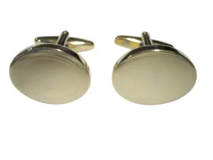 Gold Toned Etched Oval Letter I Monogram Cufflinks