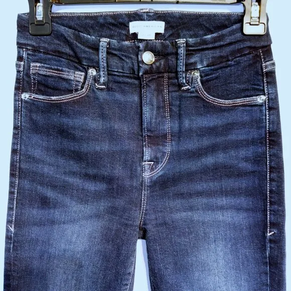 GOOD AMERICAN JEANS   0/25  Good Legs Dark Wash  High rise  Skinny leg  GLC873T