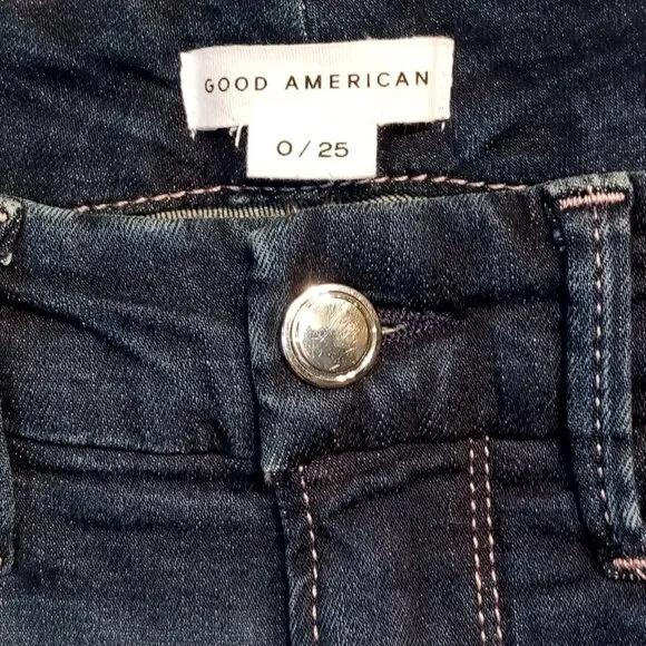 GOOD AMERICAN JEANS   0/25  Good Legs Dark Wash  High rise  Skinny leg  GLC873T