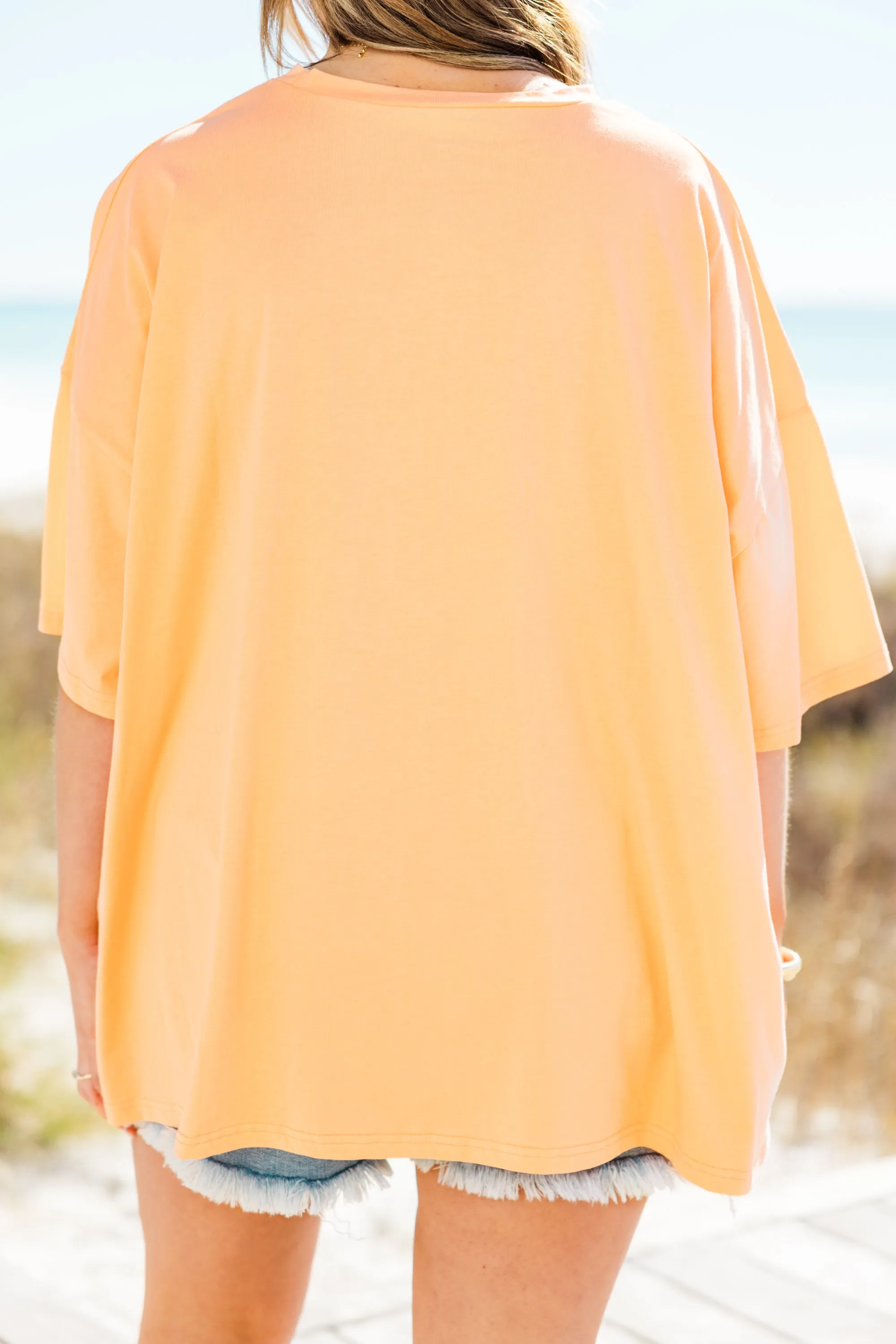 Good Things Boyfriend Tee, Neon Coral