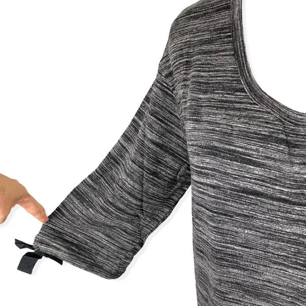 Gray ¾ Sleeve Crew Neck Loose Women's Dress