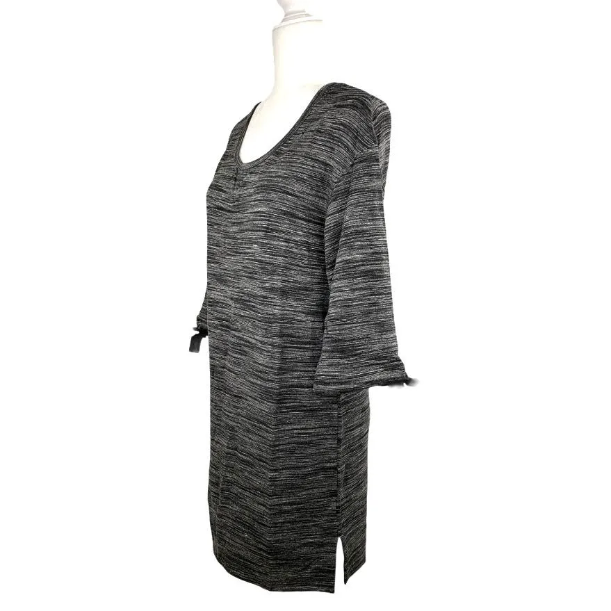 Gray ¾ Sleeve Crew Neck Loose Women's Dress