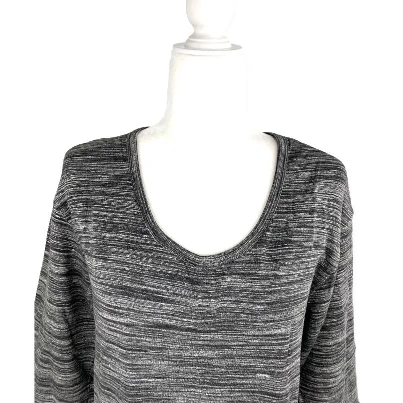 Gray ¾ Sleeve Crew Neck Loose Women's Dress