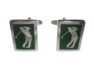 Green Golf Golfer Cufflinks