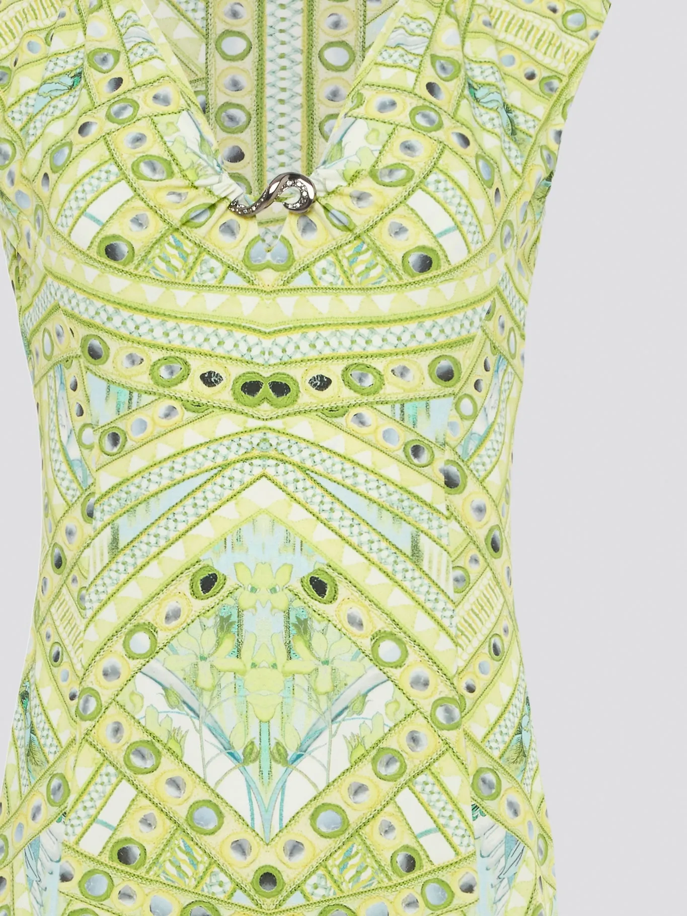 Green Printed Sleeveless Dress