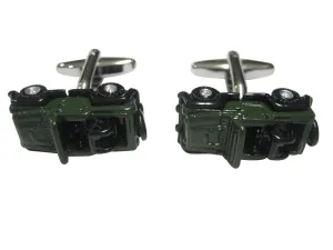 Green Toned Jeep Car Cufflinks