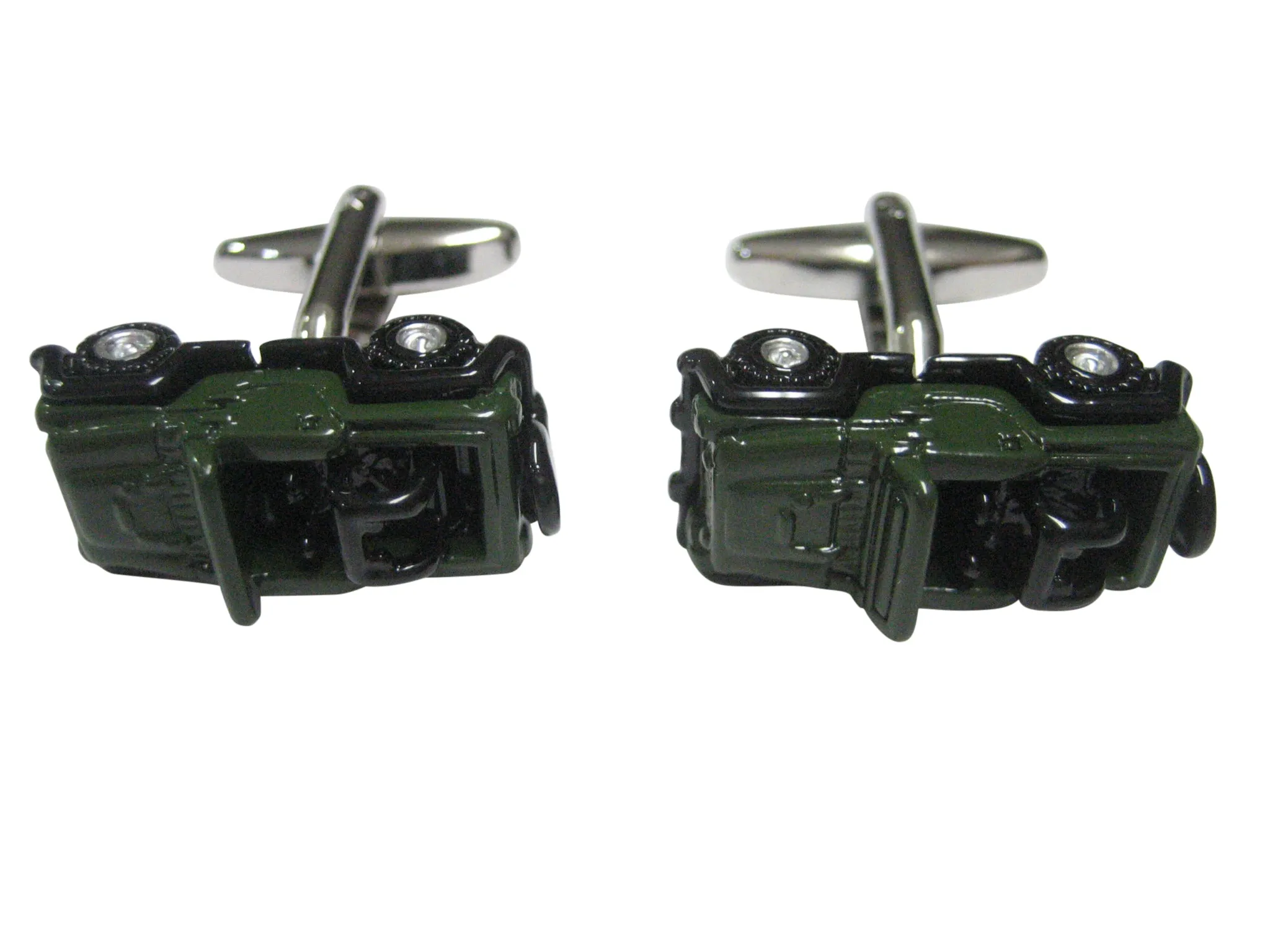 Green Toned Jeep Car Cufflinks