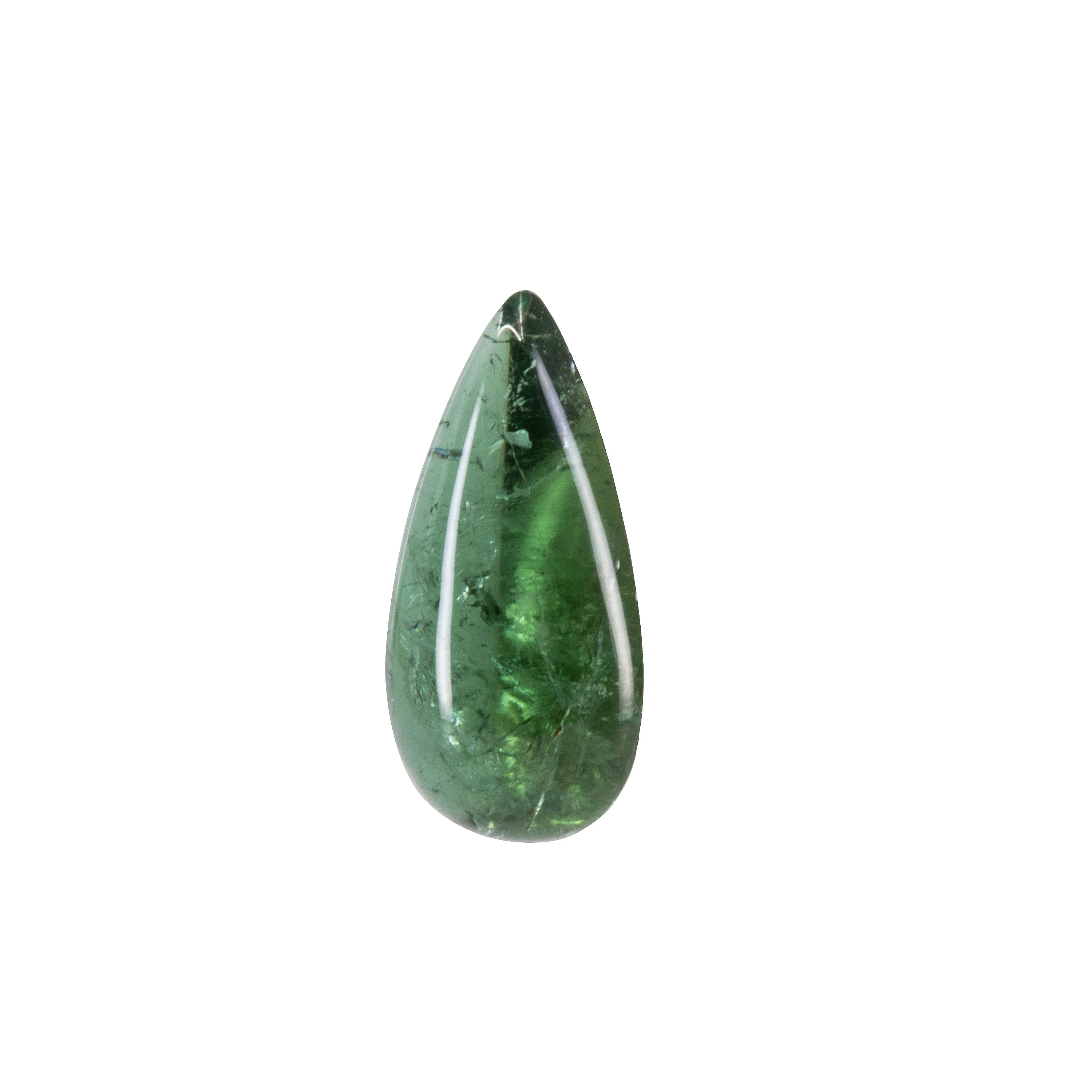 Green Tourmaline 10.18 ct Pear Shaped Gemstone Cabochon