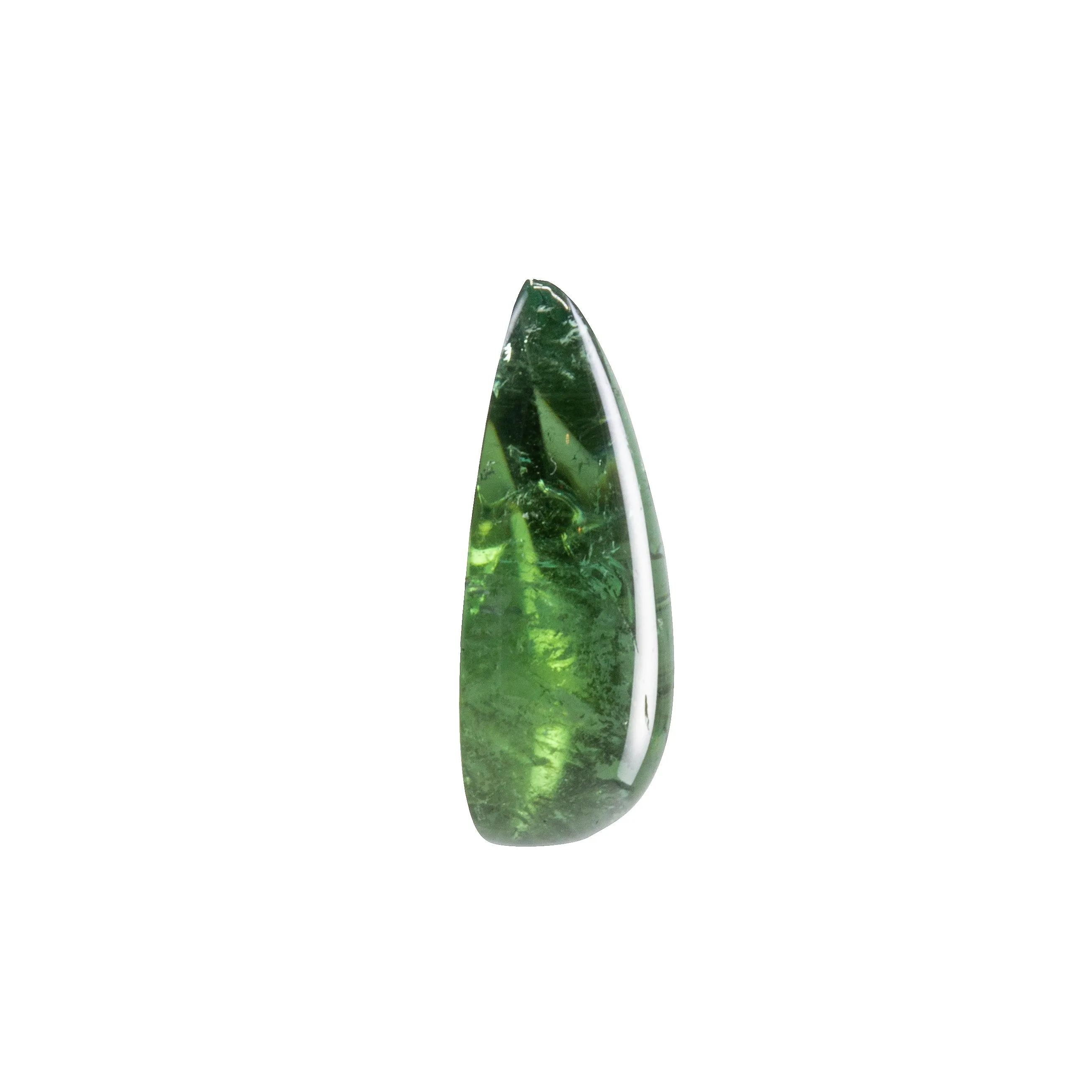 Green Tourmaline 10.18 ct Pear Shaped Gemstone Cabochon