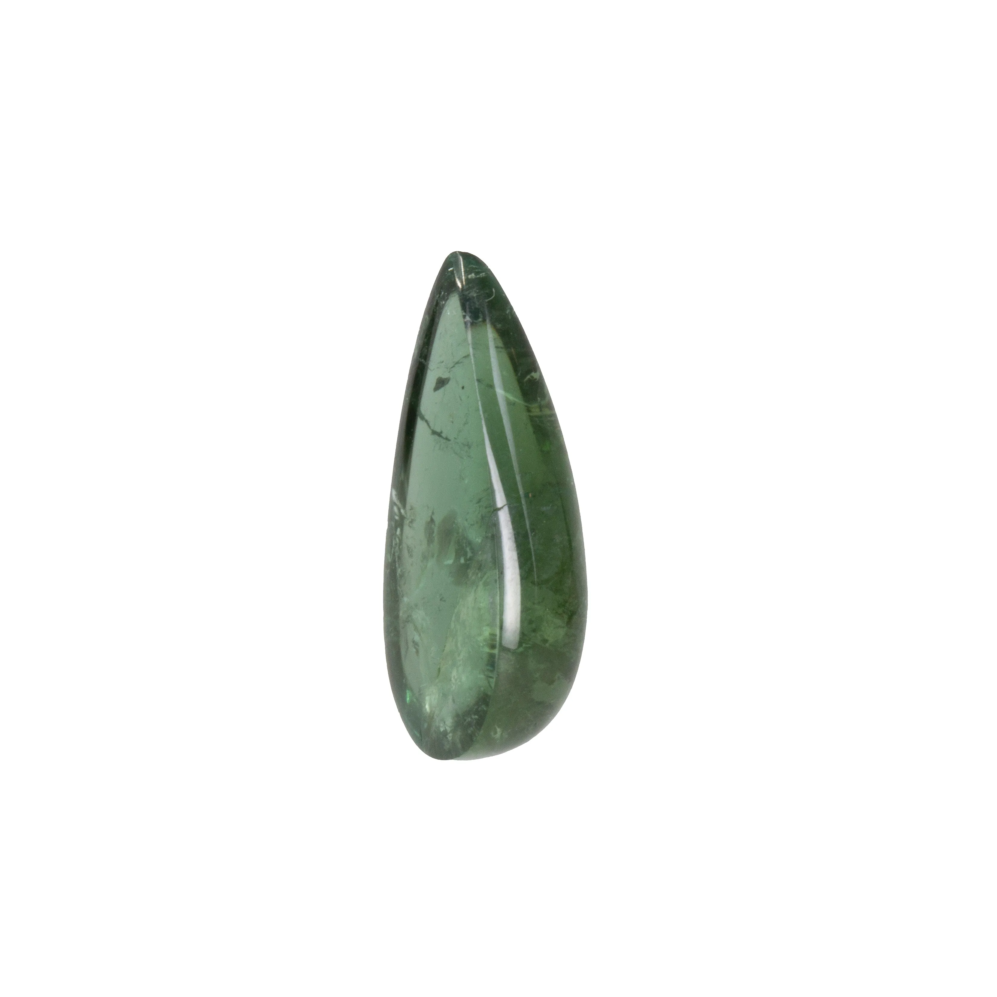 Green Tourmaline 10.18 ct Pear Shaped Gemstone Cabochon