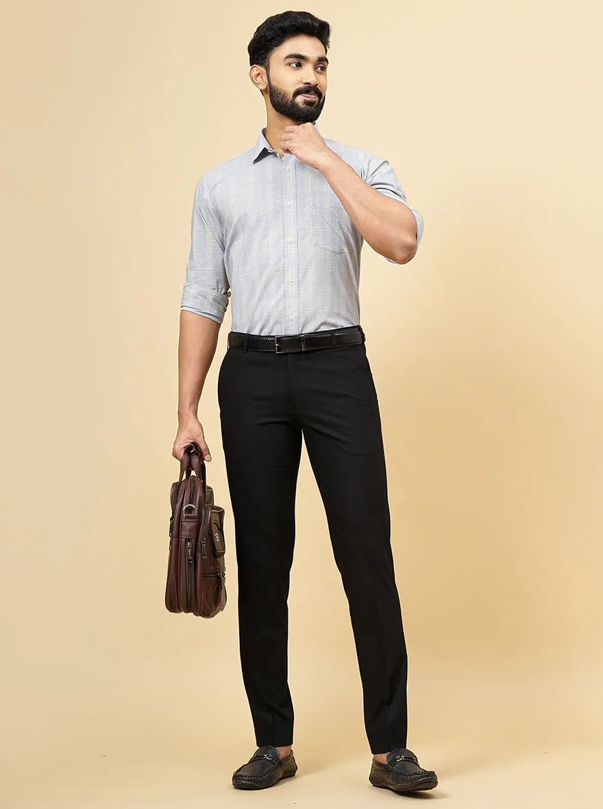 Grey Checked Smart Fit Semi Casual Shirt | Greenfibre