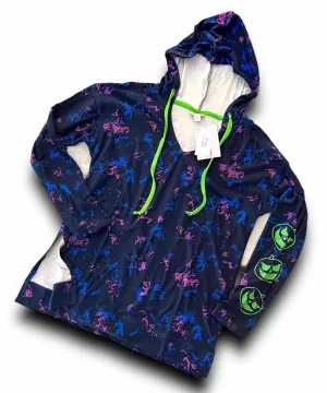 Halloween 2022 - Eliza - Blue Purple Wash with Jack-O-Lanter Sleeve Graphic