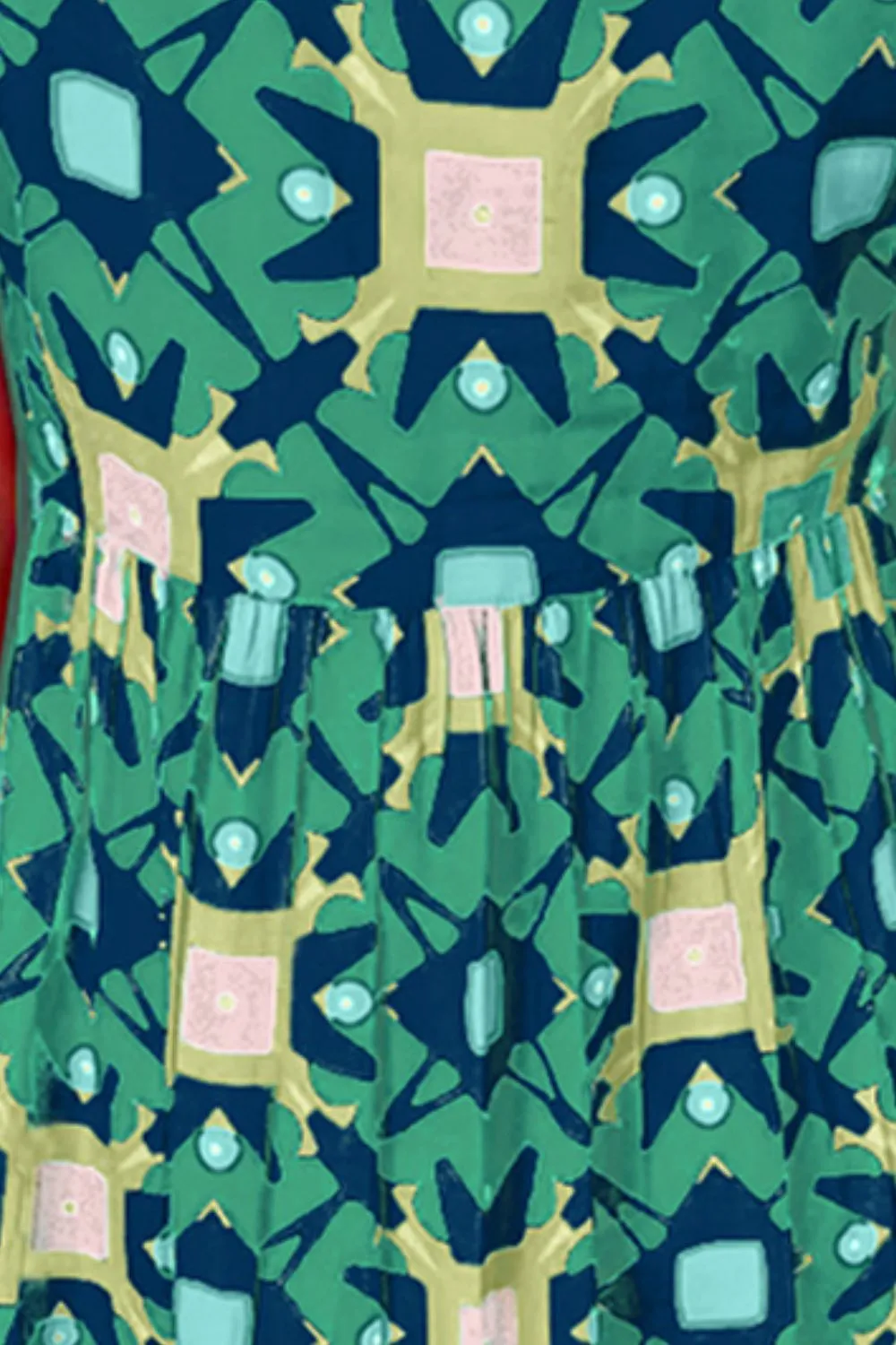 Harmony Printed Notched Cap Sleeve Dress