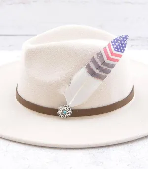 HAT FEATHER PIN   USA