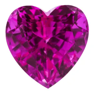 Heart Chatham Lab-Grown Pink Sapphire Gems