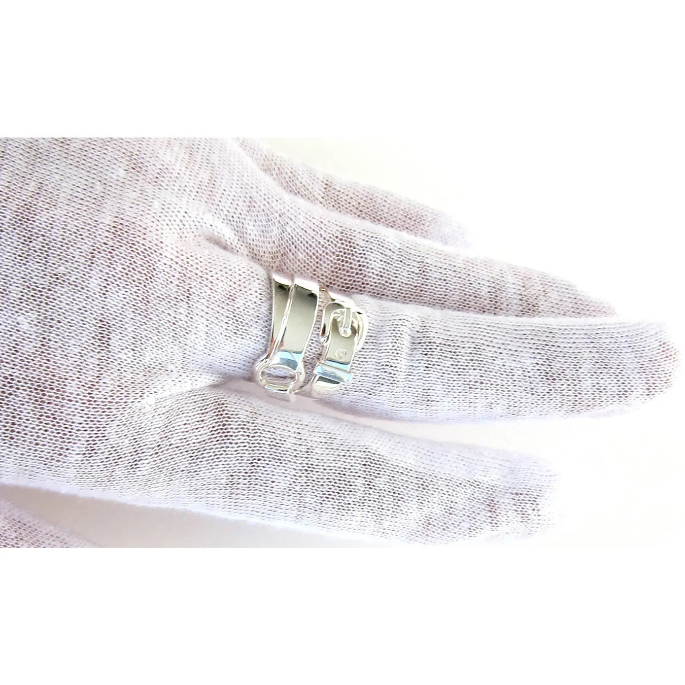 Hermes Debridee Solid Silver Ring GM Size 54 or 6.5 Statement Ring