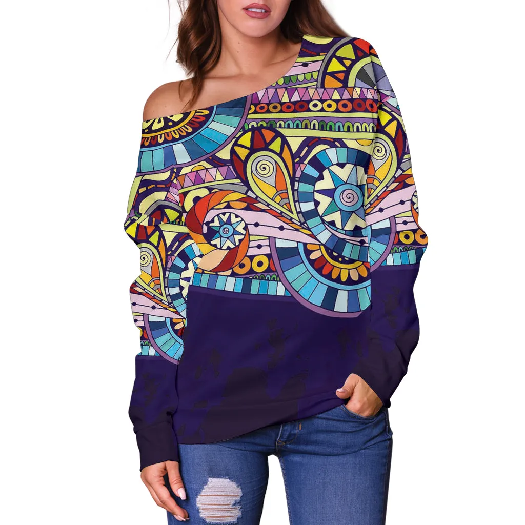 Hip Vibrations Women's Off Shoulder Sweater