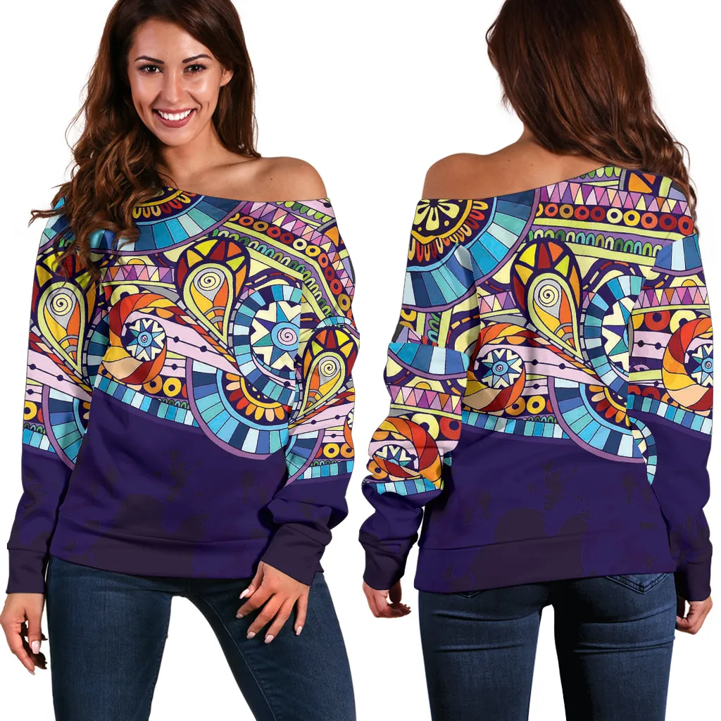 Hip Vibrations Women's Off Shoulder Sweater