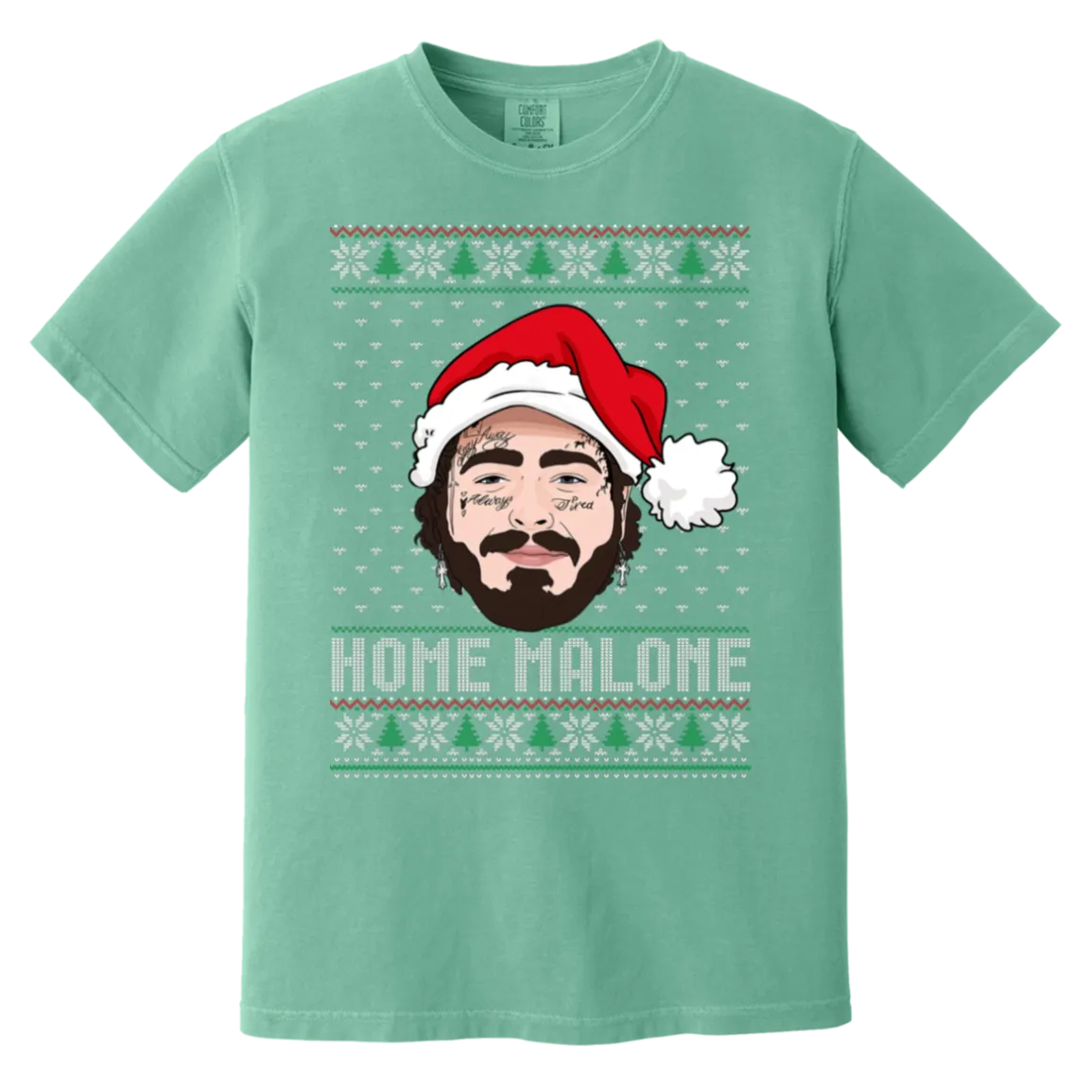 Home Malone Comfort Colors T-Shirt – Post Malone & Home Alone Inspired Ugly Christmas Sweater Design