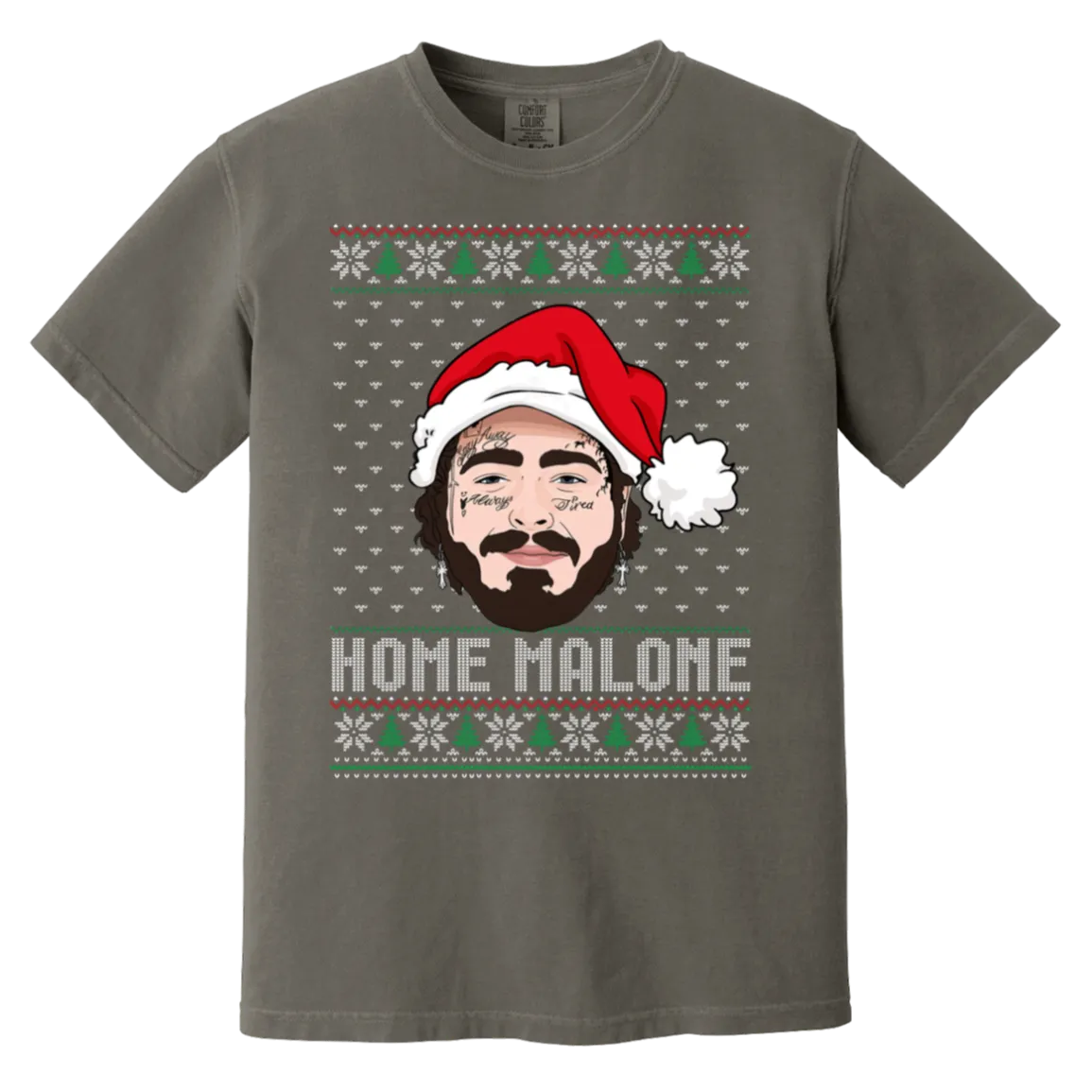 Home Malone Comfort Colors T-Shirt – Post Malone & Home Alone Inspired Ugly Christmas Sweater Design