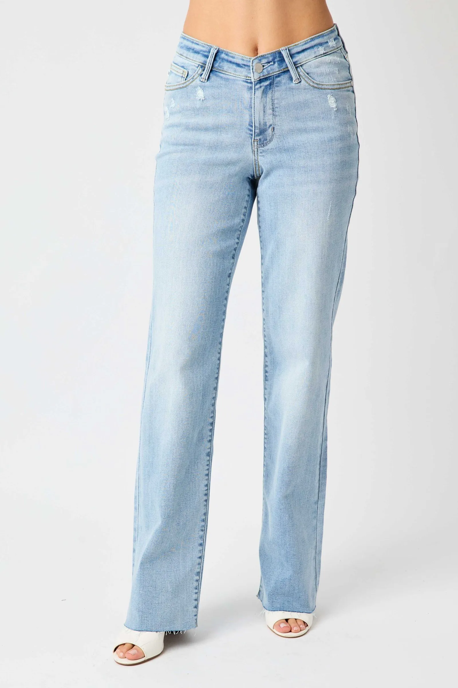 HW RAW HEM STRAIGHT BY JUDY BLUE - CURVY