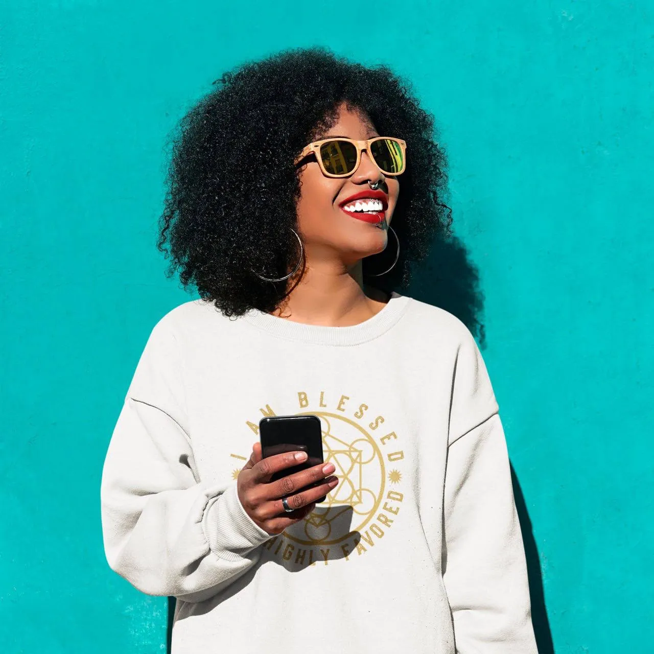 I AM BLESSED I AM HIGHLY FAVORED - Unisex Heavy Blend™ Crewneck Sweatshirt