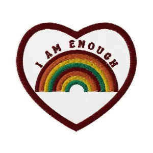 I AM ENOUGH RAINBOW Custom Iron On Embroidered Inspired Message Patch