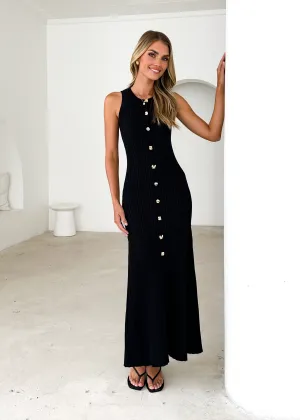 Imperial Knit Midi Dress - Black