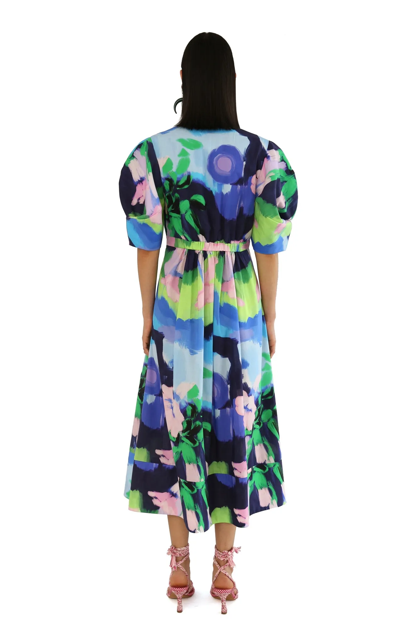 Ita Dress in Oleo Azul Print